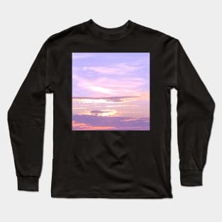 Cloudy pink sunset sky Long Sleeve T-Shirt